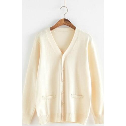 2020 Autumn School Uniform Sweater for Girls Women Long Sleeve Knitted Japanese Sailor Uniform Cardigans