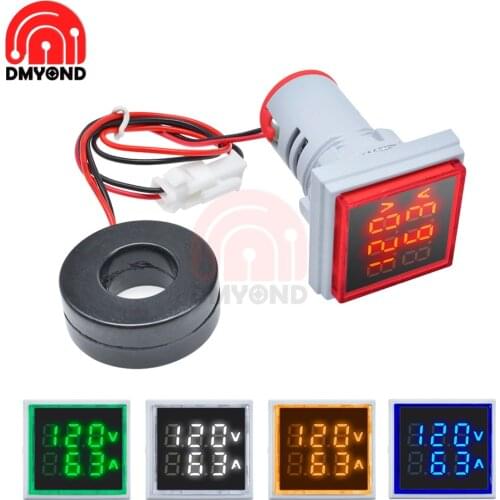 AC 50V-500V 0-100A Digital Voltmeter Ammeter Voltage Current Meter Volt Amp Tester Detector Monitor for LED Light