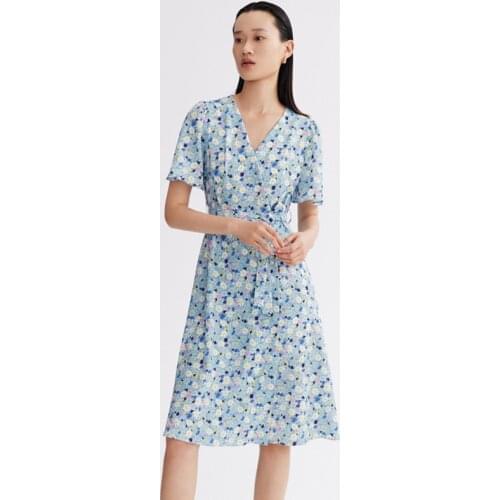 "Dress 2021 Female Floral Summer Dress Ladies Short Sleeve Sashes Casual Womens Dresses Beach Dresses Woman Summer 2021