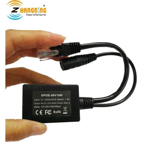 48V output POE converter 10V-30VDC input,Gigabit Power over ethernet injector PoE for 48V product from Solar charge controller