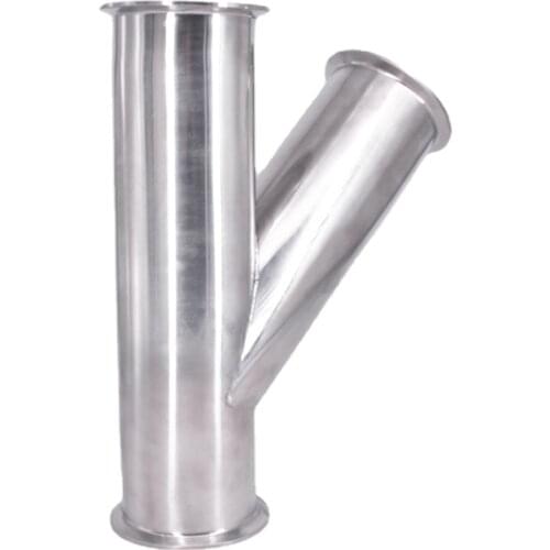 19mm-108mm Pipe OD 1.5"2"3"4" Tri Clamp Oblique Y Shaped 3 Way SUS 304 Stainless Sanitary Fitting Spliter Homebrew Beer Wine