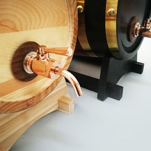 High Quality Brass Bibcocks Rose Gold Oak Barrel Wine Drink Glass Bottle Miniature Faucet Coffee Juice Practical Dispenser Taps