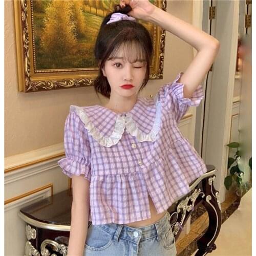 Блузки в клетку WJGDDCMR China At AliExpress