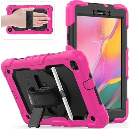 Drop Protective Case for Samsung Galaxy Tab a 8 2019 Sm-t290 Tablet Hard Armor Silicone Shell stand + Hand Strap + Pencil Holder