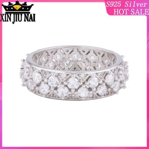 Female Style Group with Zircon Star Net Red Silver Ring Paris Fashion Goddess Bondi Diamond Ring