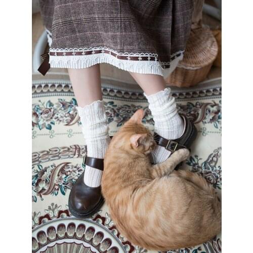 1 pair of Lolita hollow stockings, fashionable calf socks
