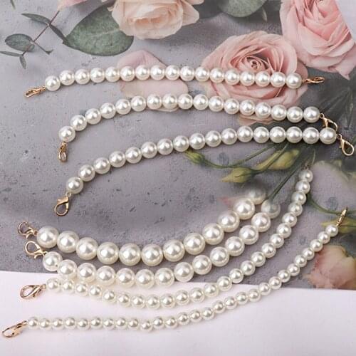 1 Pc 30 Cm Bag Chain Luggage Chain Pearl Elegant Bag DIY Accessories Beaded Bag Chain Pearl Short Bag Belt Hnadle Ornaments