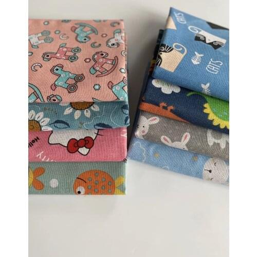 100 cm * 150 cm cotton and linen fabric sofa cloth curtain background linen cloth ins wind kindergarten cartoon linen fabric