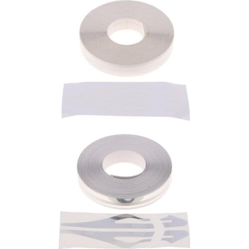 2 Pieces White & Silver Pinstripe Tape - Car Body DIY Vinyl Decals Stickers, Automotive Pinstriping Tape