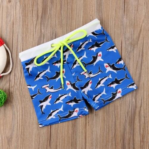 2019 Summer Boys Swimming Shorts Trunks Shark Stripe Boxers Swim Lace Casual Slim Shorts Pants Swimwear Kids