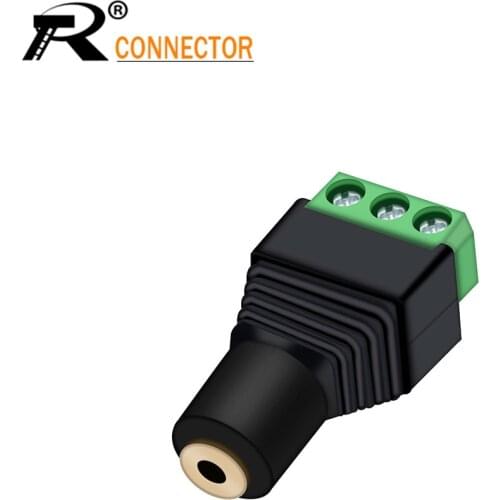 Connector Jack 3.5mm Video AV Balun 3.5mm stereo female to AV Screw Terminal Stereo jack 3.5 mm female 3 pin Terminal Block Plug