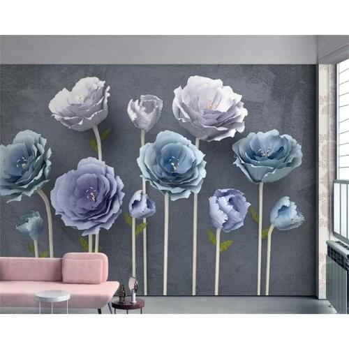 Beibehang Custom wallpaper mural new 3d flowers modern minimalist TV background wall living room bedroom restaurant 3d wallpaper