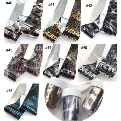 4*100CM Design 1roll Nail Art Foil Stickers Transfer Decal Tips Manicure Leopard/ Snakeskin Metallic Nail Foil Wrap (20 Colors )