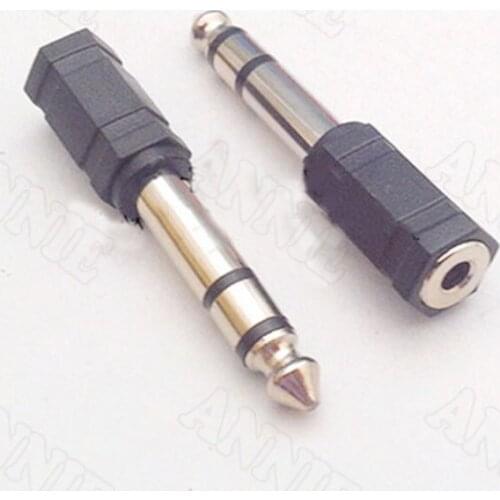 50pcs/lot Microphone Socket 6.35 Stereo To 3.5 Hole Jack TRS Male To Female Converter