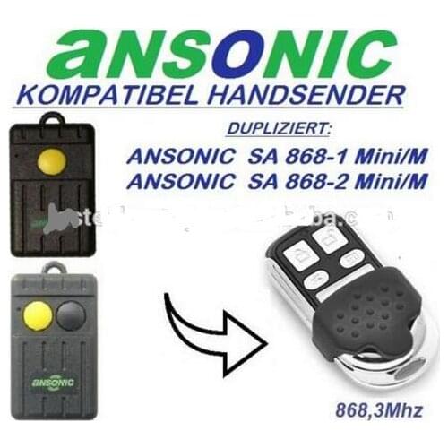 Ansonic SA868-1mini/M,SA864-2mini/M Cloning replacement Remote Control Duplicator 868,3 MHz very