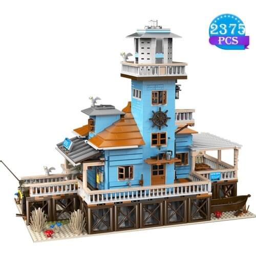 Ideas Architecture Series Fishermans Hut Lighthouse Fishing House Scene Model Building Block Toys Adult Gifts