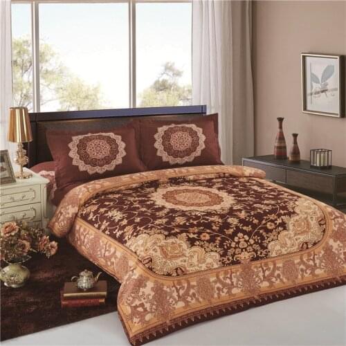 Boho mandala flower duvet cover sheet set queen size bed linen set