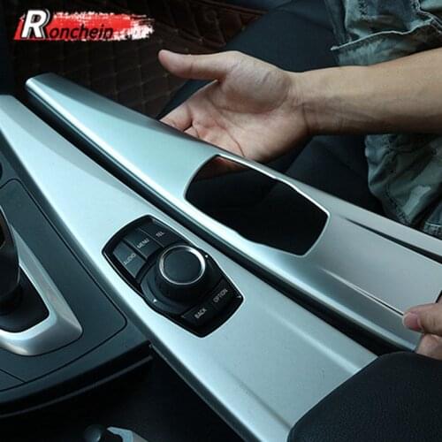 RONCHEIN Carbon Fiber ABS Center Console Multimedia Panel Cover Trim for BMW 3 4 Series 328i F30 F34 F32 F36 2013-2018 Interior