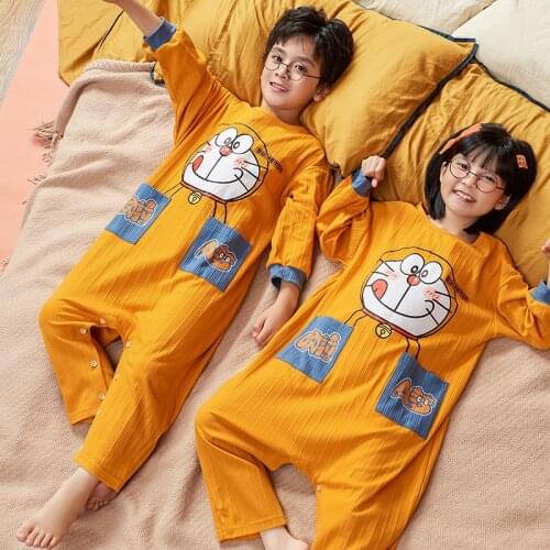 Kid Rompers Blanket Sleepers Spring Autumn New Children Pajamas Cute Cartoon Sleeping Bag For Boys Girls Home Wear Pure Cotton
