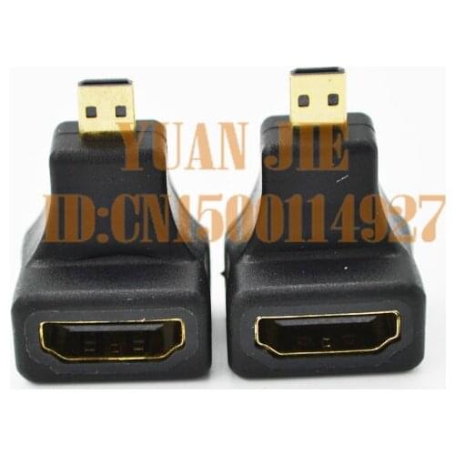 For Micro HDMI male to HDMI male HD video adapter plate mobile phone TV 90 degrees bend head TV LT26i MB865 XT912 A500