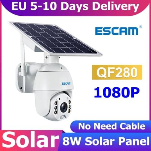 ESCAM QF280 1080P Solar Camera WIFI Night Vision Outdoor Home Security IP Camera with Solar Panel CCTV Camera Video Surveillance