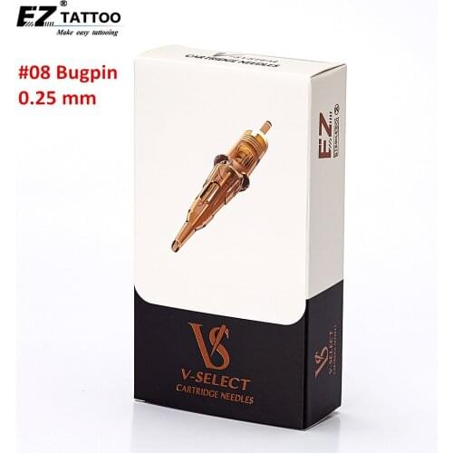 EZ V System Tattoo Cartridge # 08 ( 0.25 MM) Round Liner Needles for Tattoo & Permanent Makeup Rotary Machines 20PCS/Box