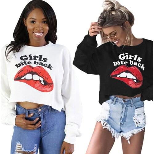 Digital Printing Irregular Hem round Neck Long Sleeve Nightclub letters fleece jacket