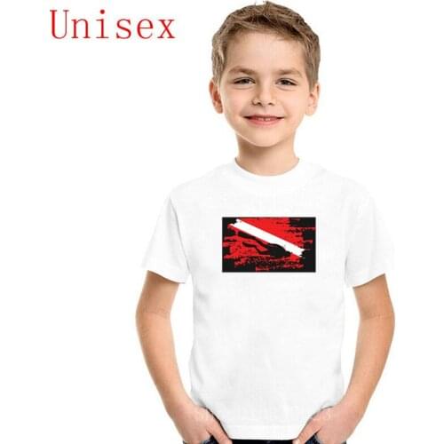 Scu-ba Diving Red Flag graphic tees children t shirt kpop fashion boys clothing harajuku kids t shirt tops for kids girl clothes