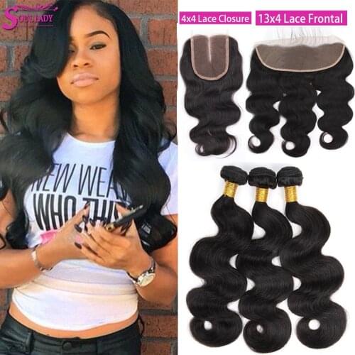 HD Transparent Lace Closure With Bundles Brazilian Body Wave Bundles With Closure Top Human Hair BodyWave Bundles With Frontal