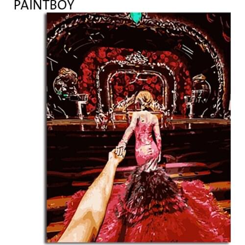 PAINTBOY Framed Pictures DIY Painting By Numbers Hand Painted Oil On Canvas of Figure Painting Home Decor For Living Room GX3440