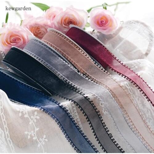 Kewgarden Packing Webbing Ring Side Snow Organze Satin Ribbon 38 25mm 1" 1.5" Handmade Tape DIY Brooch Bow Accessories 10 Yards