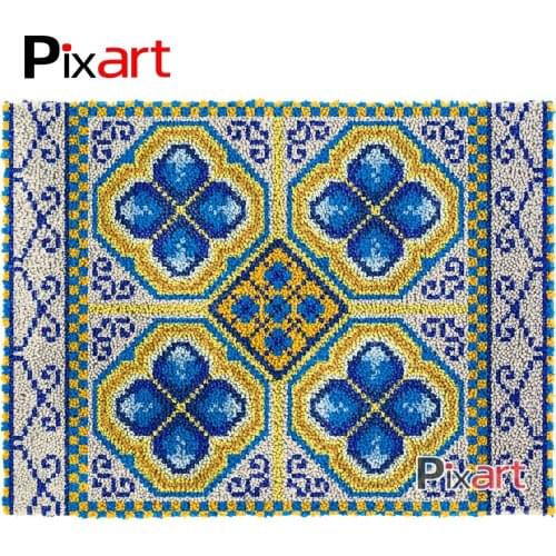 Latch Hook Rug Mandala Type G Crocheting Tapestry Kits DIY Carpet Rug Chunky Yarn Needlework Knitted Floor Mat Hobby & Crafts