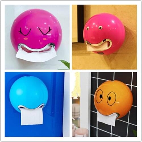 Creative Waterproof Tissue Boxes Bathroom Toilet Paper Tissue Holder Roll Paper Tube(seven facial expressions)