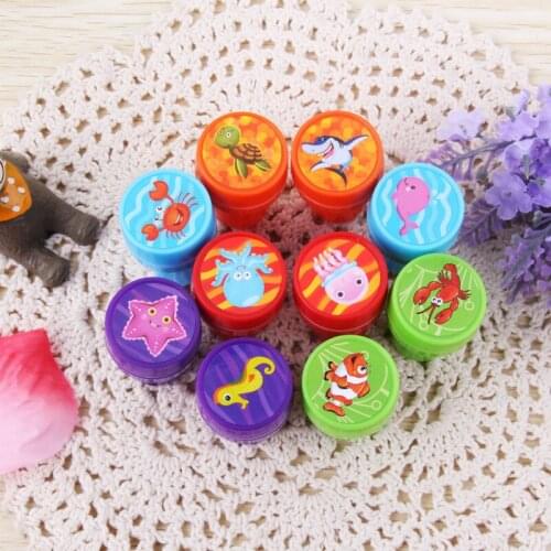 Round Multicolor Fun 10 Pcs Cute Panda Child DIY Scrapbook Kids Stamp Cartoon Rubber Stamps Scrapbooking Reward Toy