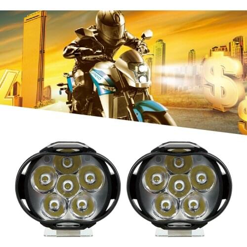 LEEPEE LED Scooters Spotlight Universal 6 LED 1200LM Motorcycles Headlight 1 Pair Working Spot Light Motorbike Fog Lamp