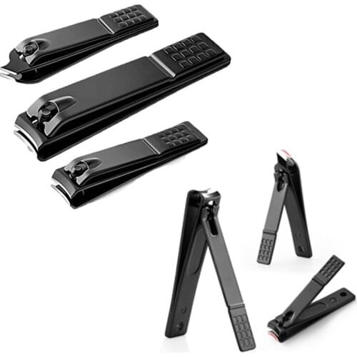 Black Nail Cutter Stainless Steel Nail Cutting 3style Nail Clipper Machine Professional Nail Trimmer Toe Nail Clipper Nail Tools