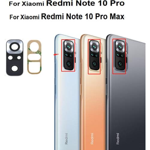New Rear Camera Lens For Xiaomi Redmi Note 10 Pro Max Back Camera Glass Lens With Adhesive Sticker 2021 M2101K6I