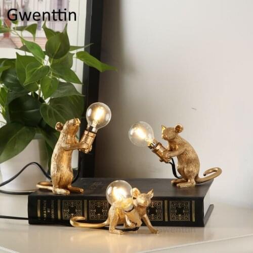 Modern SELETTI Resin Mouse Table Lamps for Bedroom Bedside Lamp Led Stand Desk Light Fixtures Home Deco Art Industrial Luminaire