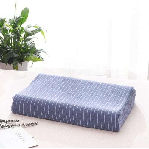 Latex Pillow Slow Rebound Pillow Core Striped Pillowcase Adult Head Support Breathable Student Neck Protection Bedding Kid Pillo