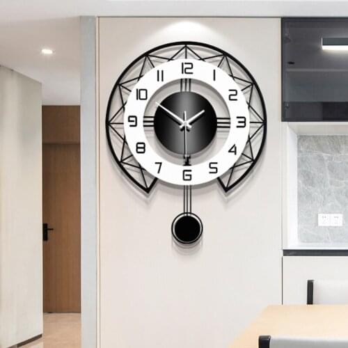 Simple Modern Art Quartz Clock Quality Silent Wall Stickers Pendulum Watch Creative Home Living Room Home Decor Horloge Elegant