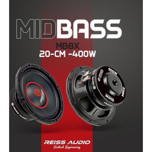 RS-MB8X 20CM MIDBASS 200RMS 400W 4OHM 2 PIECES IN THE BOX