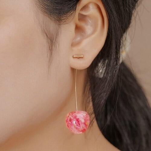 Earrings Cherry Cherry Petal Resin Cute Women Trendy Plant New Accessories Acrylic Cherry Beads