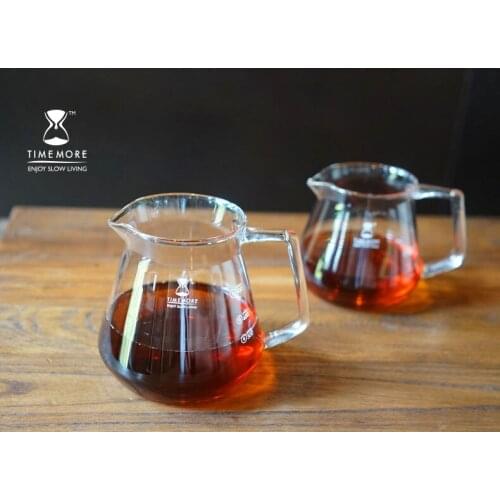 TIMEMORE Glass Coffee Server Glass Sharing Coffee Pot A Water Level Display Mark High Temperature Resistant Glass 360ml / 600ml