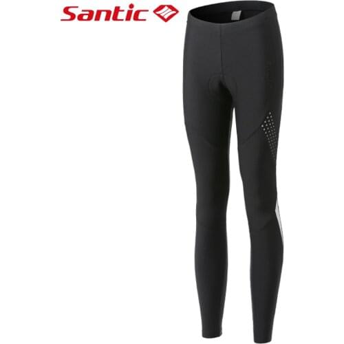 Santic Autumn And Winter Cycling Trousers Fleece Thermal Cycling Pants Road Bike Pants Women 3D Sponge Diversion GrooveWindproof