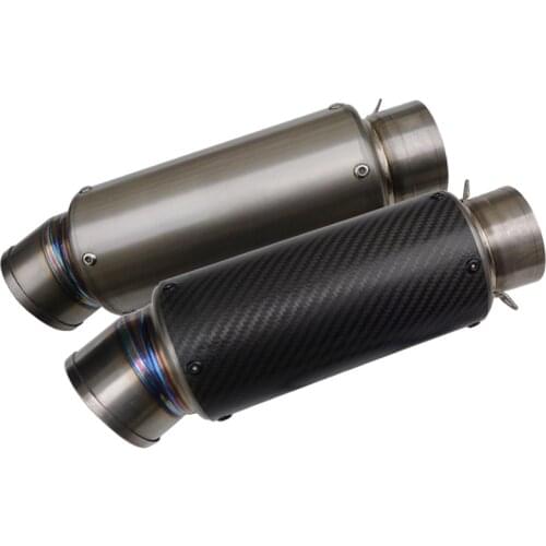 Inlet 51mm 61mm 63mm 65mm Customized Motorcycle Exhaust Muffler Pipe Titanium Carbon Fiber Universal Motorbike GP Slip On Escape