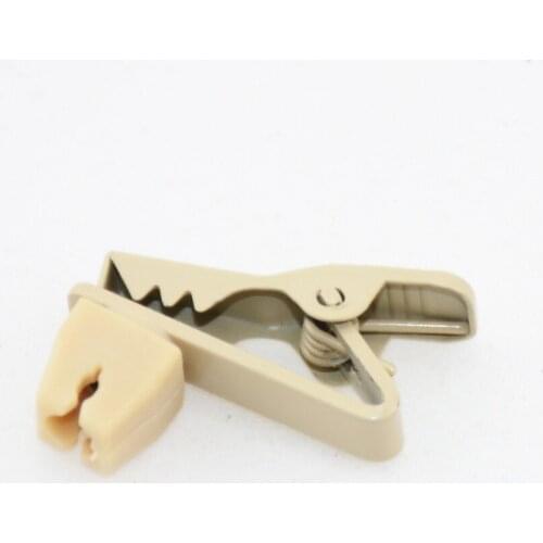TC-10 TAN High Quality Mini Soft Beige Lapel MIC Tie Clip Microphone Collar Clips