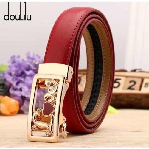Genuine Leather Belts For Women High Quality Dress Automatic Buckle Luxury Brand Female Jeans Off White Boho Belt Fashion 2019