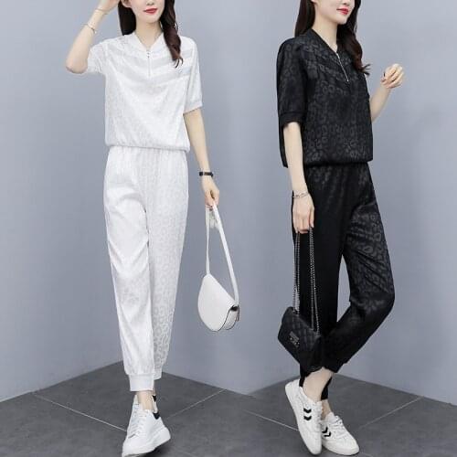 2021 Summer Clothes Women Plus Size M-5XL Sports Suit Top And Pant Two Piece Set casual fashion ensemble femme survetement
