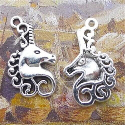 100pcs/lot Retro Cartoon Horse Charms 27*16MM Cute Animal Charm for Jewelry DIY