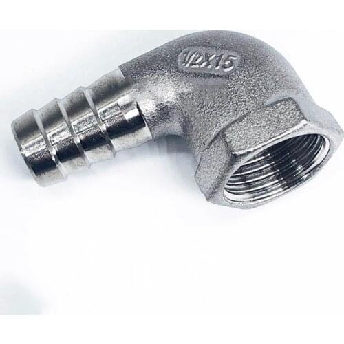 15mm 20mm 25mm 32mm Hose Barb x 1/2" 3/4" 1" BSP Female Thread 304 Stainless Steel Elbow Pipe Fitting Connector